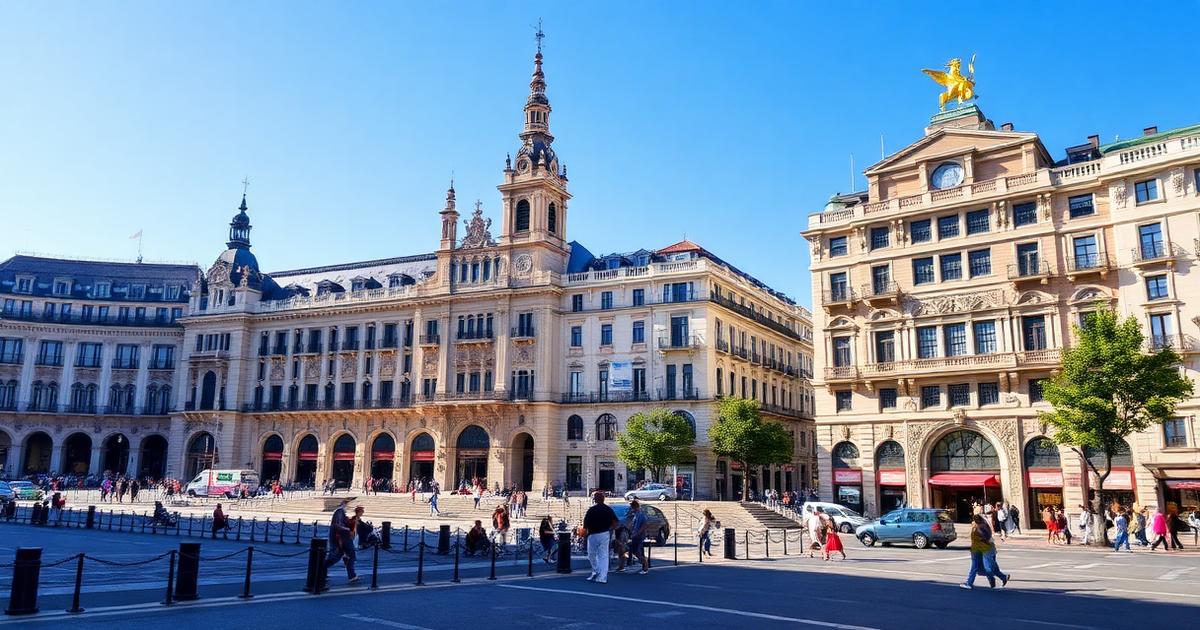 Architecture historique du centre de Madrid sous un ciel bleu